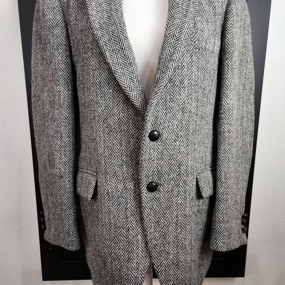 VINTAGE HANDWOVEN 100% PURE SCOTTISH WOOL SPORTS COAT SIZE MEDIUM - Picture 5 of 9